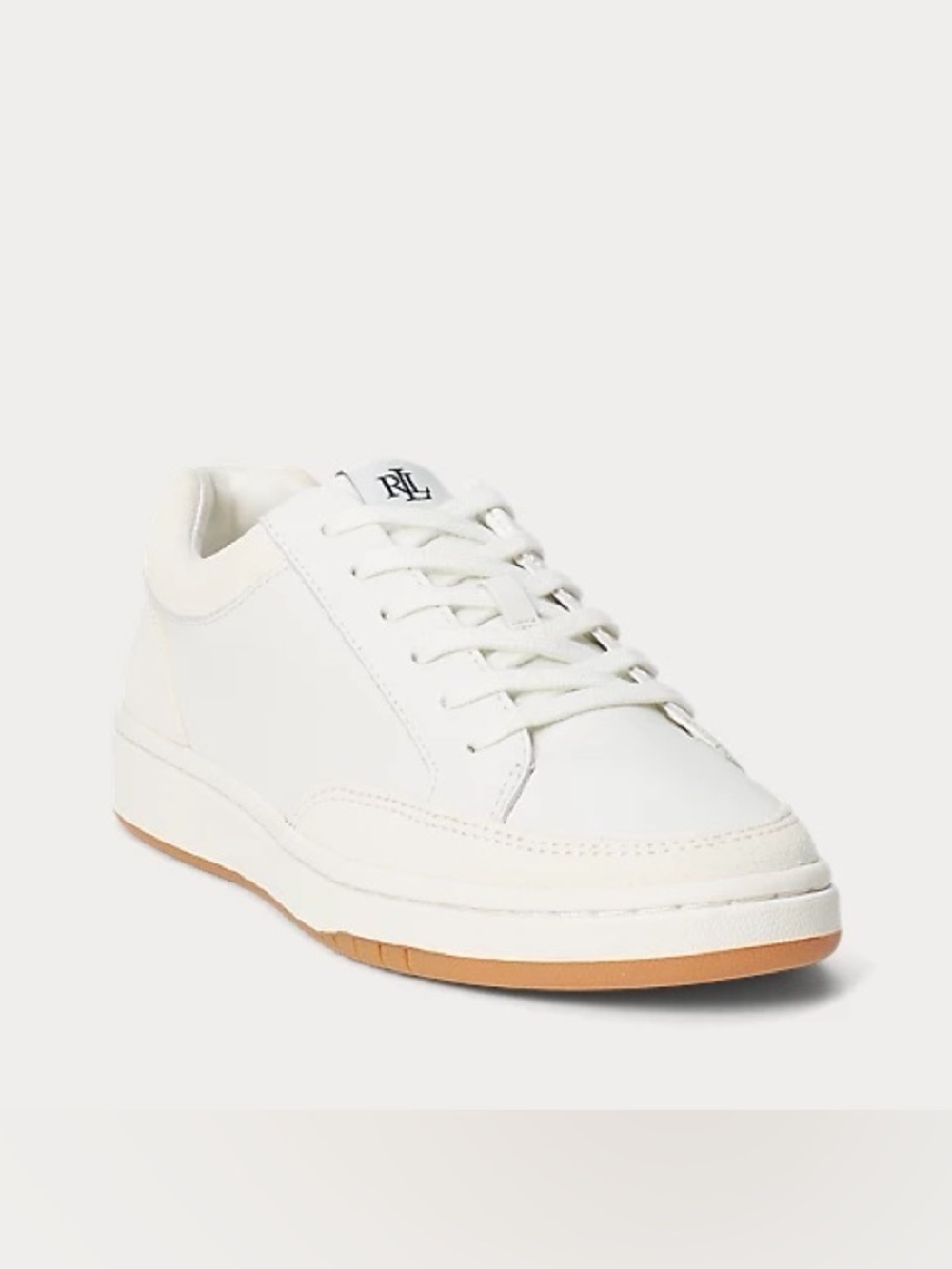 Ralph Lauren White Low-Top Leather Sneaker